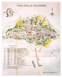 Historisk karta över Ystad, år 1793