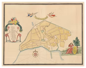 Historisk karta över Ystad, år 1790-1840