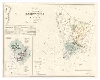 Karta från Landskrona, år 1853