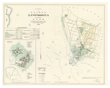 Karta från Landskrona, år 1853