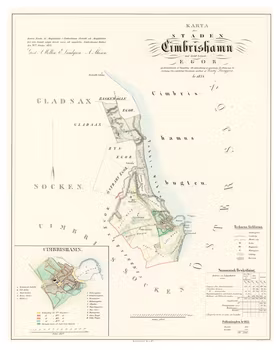Karta över Simrishamn 1854