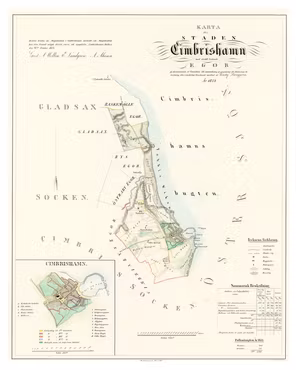 Karta över Simrishamn 1854