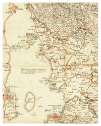 Historisk karta över Västra Skåne, år 1747