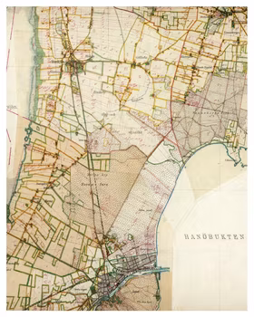 Historisk karta över Åhus och Rinkaby, år 1926-1934