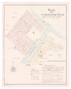 Historisk karta över Lidköping, år 1799