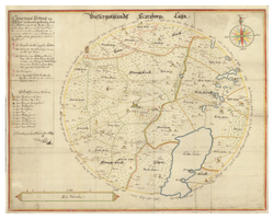 Historisk karta över Skara med omnejd, år 1669 (Fri frakt!)