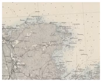 Historisk karta över Gårdskär, år 1878 (Fri frakt!)