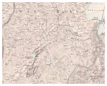 Historisk karta över Huddunge och Harbo, år 1859 (Fri frakt!)