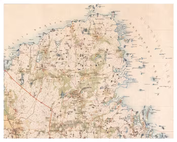 Historisk karta över Hållnäs med omnejd, år 1863-1864 (Fri frakt!)