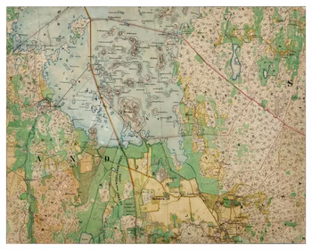Historisk karta över trakten kring Karlholm, år 1859-1863 (Fri frakt!)