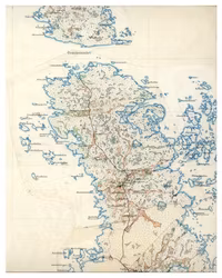 Historisk karta över Norrboda, Gräsö, år 1901-1906 (Fri frakt!)