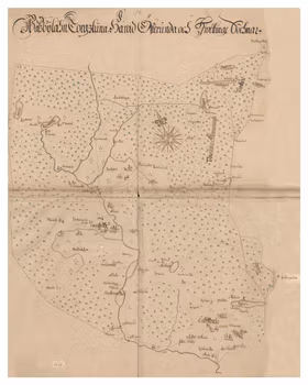 Historisk karta över Österunda och Vittinge socknar, år 1688. (Fri frakt!)