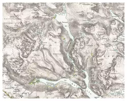 Historisk karta över trakten kring Klimpfjäll, år 1899 (Fri frakt!)