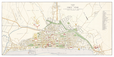 Historisk karta över Umeå, år 1937