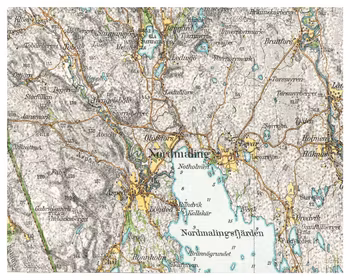 Historisk karta över Nordmaling, år 1923 (Fri frakt!)