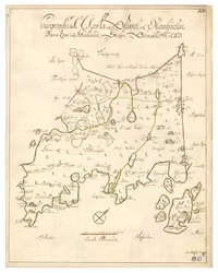 Historisk karta över Ostvik och Östanbäck, år 1701 (Fri frakt!)