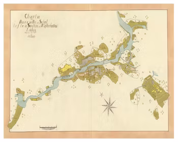 Historisk karta över Bureå, år 1762 (Fri frakt!)