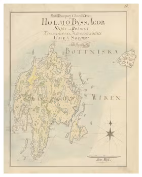 Historisk karta över Holmön, år 1787 (Fri frakt!)