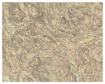 Historisk karta över trakten kring Sollefteå, år 1935. (Fri frakt!)