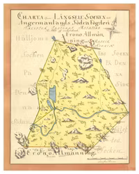 Historisk karta över Långsele, år 1753 (Fri frakt!)