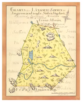 Historisk karta över Långsele, år 1753 (Fri frakt!)