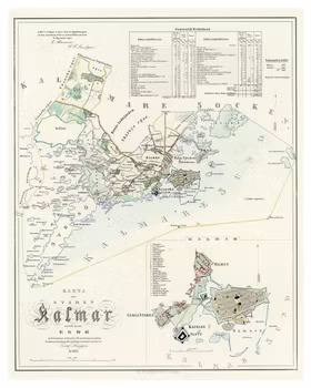 Karta från Kalmar, år 1854
