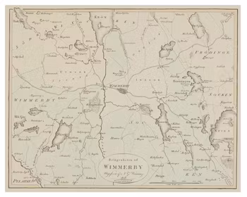 Historisk karta över Vimmerby, år 1815 (Fri frakt!)