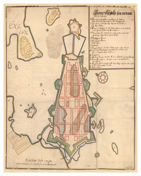 Historisk karta över Kalmar, år 1651 (Fri frakt!)