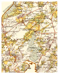 Historisk karta över Asklanda och Ornunga, år 1893 (Fri frakt!)