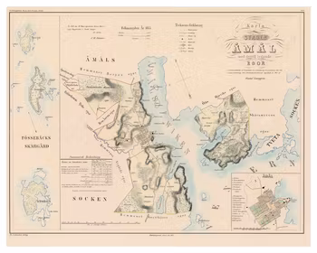Karta från Åmål, år 1857