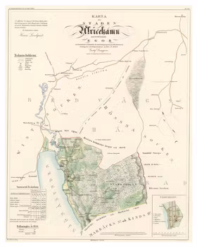 Karta från Ulricehamn, år 1856