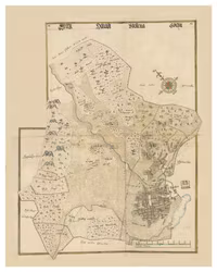 Historisk karta över Borgstena, år 1646. (Fri frakt!)