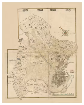 Historisk karta över Borgstena, år 1646. (Fri frakt!)
