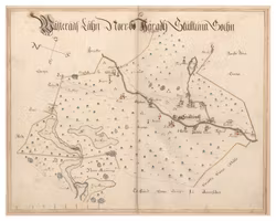 Historisk karta över Skultuna, år 1688 (Fri frakt!)