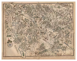 Historisk karta över Linde socken, år 1688 (Fri frakt!)