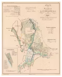 Karta från Lindesberg, år 1857