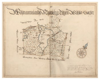 Historisk karta över Västervåla socken, år 1688 (Fri frakt!)