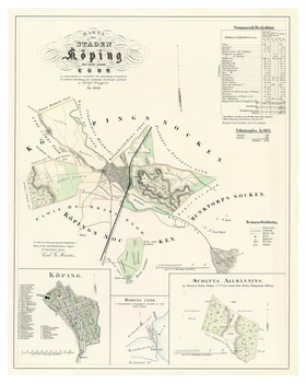 Karta från Köping, år 1854