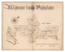 Historisk karta över Väsby län, år 1688 (Fri frakt!)