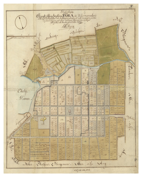 Historisk karta över Sala, år 1737 (Fri frakt!)