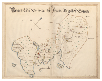 Historisk karta över Kärrbo och Kungsåra, år 1688 (Fri frakt!)