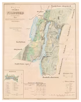 Karta från Filipstad, år 1859
