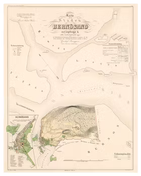 Karta från Härnösand 1857 (Fri frakt!)