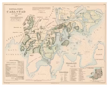 Karta över Karlstad, år 1857