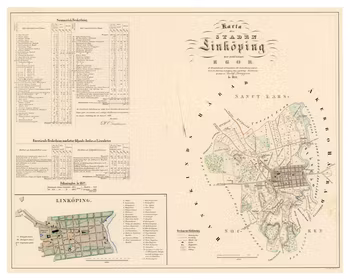 Karta från Linköping, år 1853