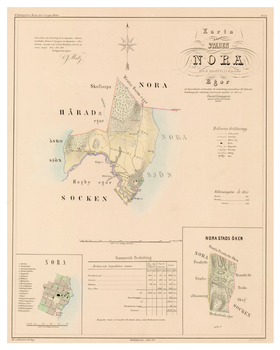 Karta från Nora 1857 (Fri frakt!)