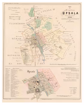 Karta från Uppsala, år 1856