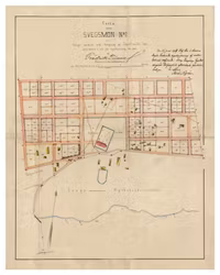 Historisk karta från Sveg, ca 1906 (Fri frakt!)