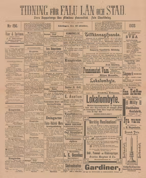 Löpsedel / Förstasida från Falun, Dalarna (1903)