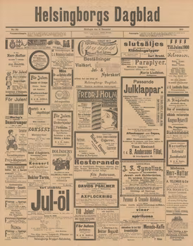 Löpsedel / Förstasida från Helsingborgs Dagblad (1900)